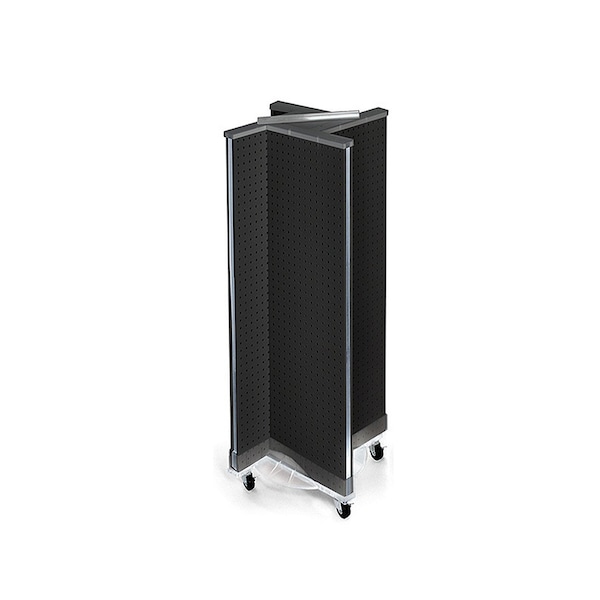 Azar Displays Pinwheel Pegboard Floor Display on Revolving Base. Spinner Rack Stand. 700444-BLK - main